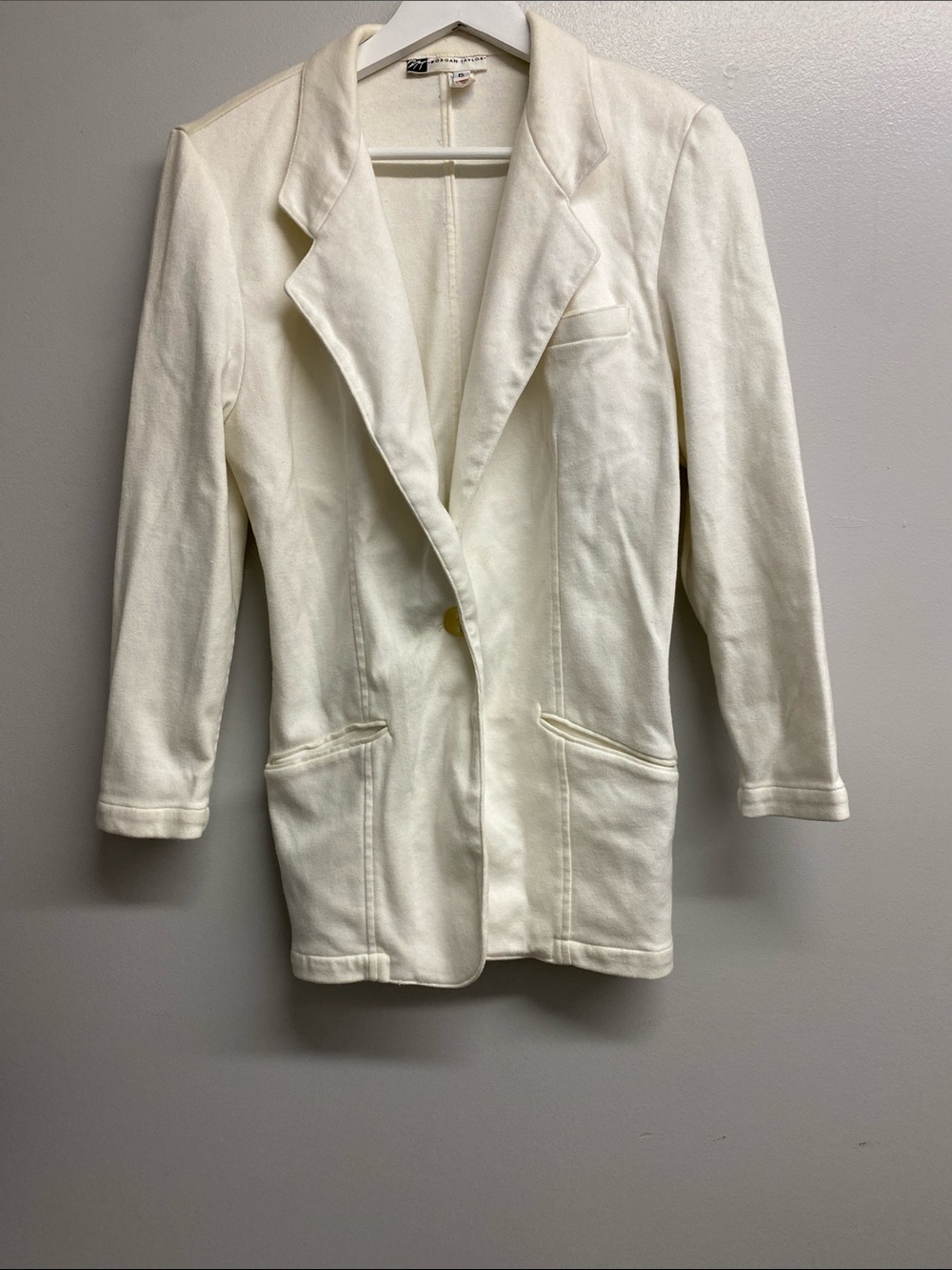 Zara Ivory Single-Button Tailored Blazer